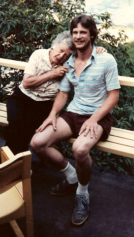 Clara May with grandson Steve, around 1985.