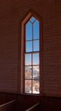View of Bodie through church window