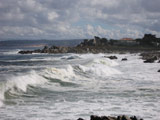 Monterey Bay photo of surf and clouds