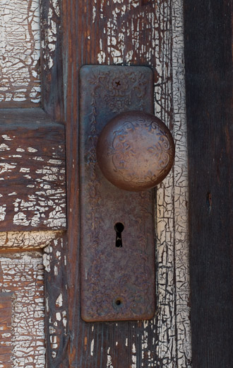 Doorknob on Packing Shed at Garland Ranch Regional Park, Carmel Valley