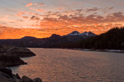 Photo of winter sunrise at Caples Lake, California